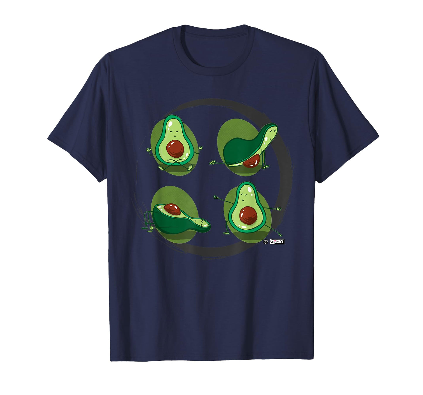 Yogavocado Poses, Funny Tropical Fruit Doing Yoga Poses T-Shirt