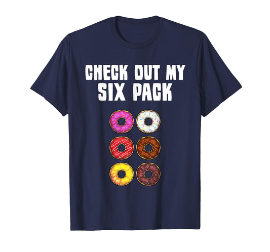 Funny Donut Designs For Kids Men Women Donut Gym Six Pack T-Shirt