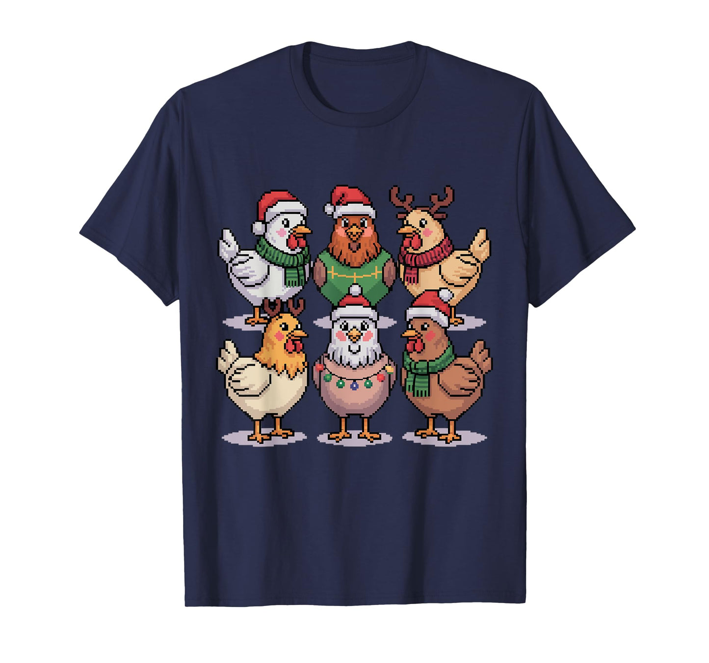Christmas Lights Chicken Santa Funny Xmas Tree for Men Women T-Shirt
