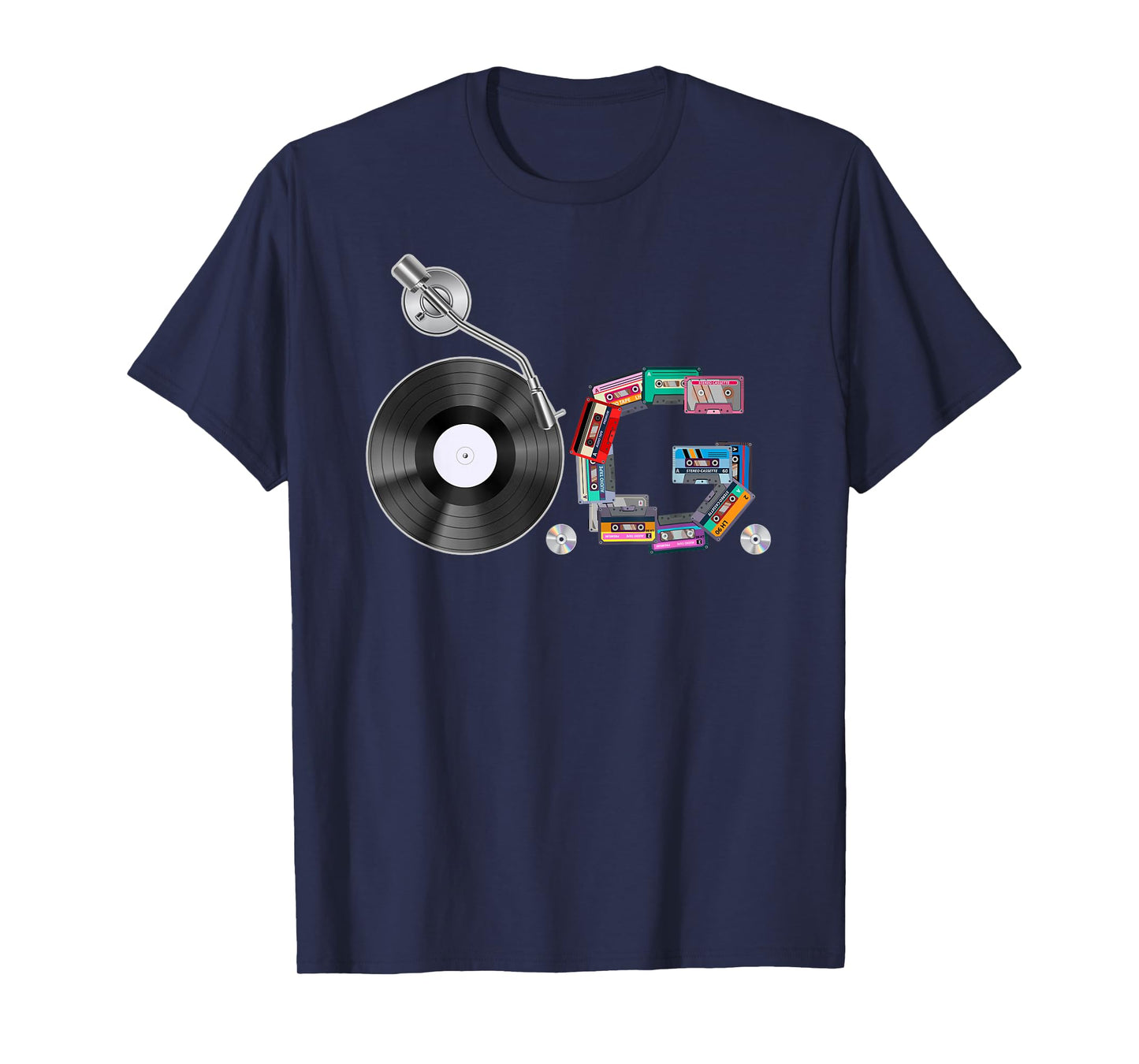 Old School OG Hip Hop Head Vinyl, CDs, Tapes 80s 90s Retro T-Shirt