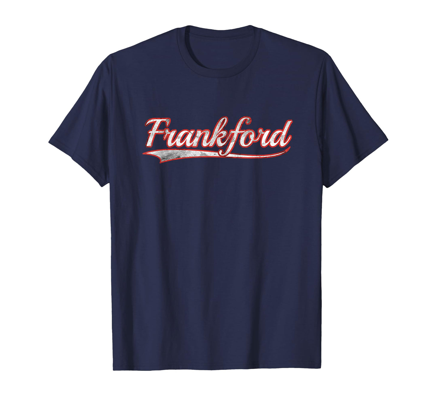 Frankford Vintage Varsity Distressed Throwback Style T-Shirt