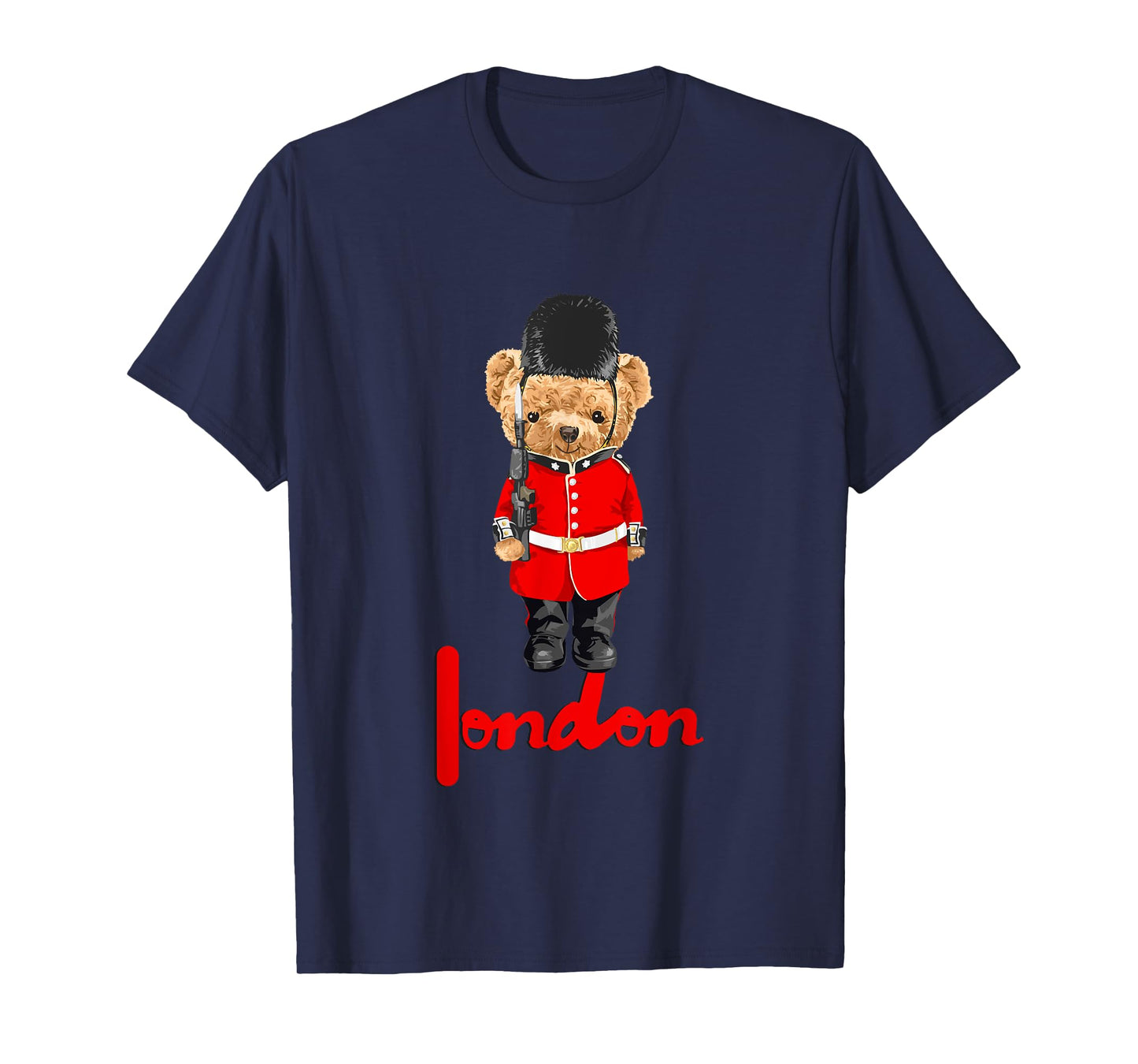 Cool London Teddy Bear Illustration Novelty Graphic Designs T-Shirt