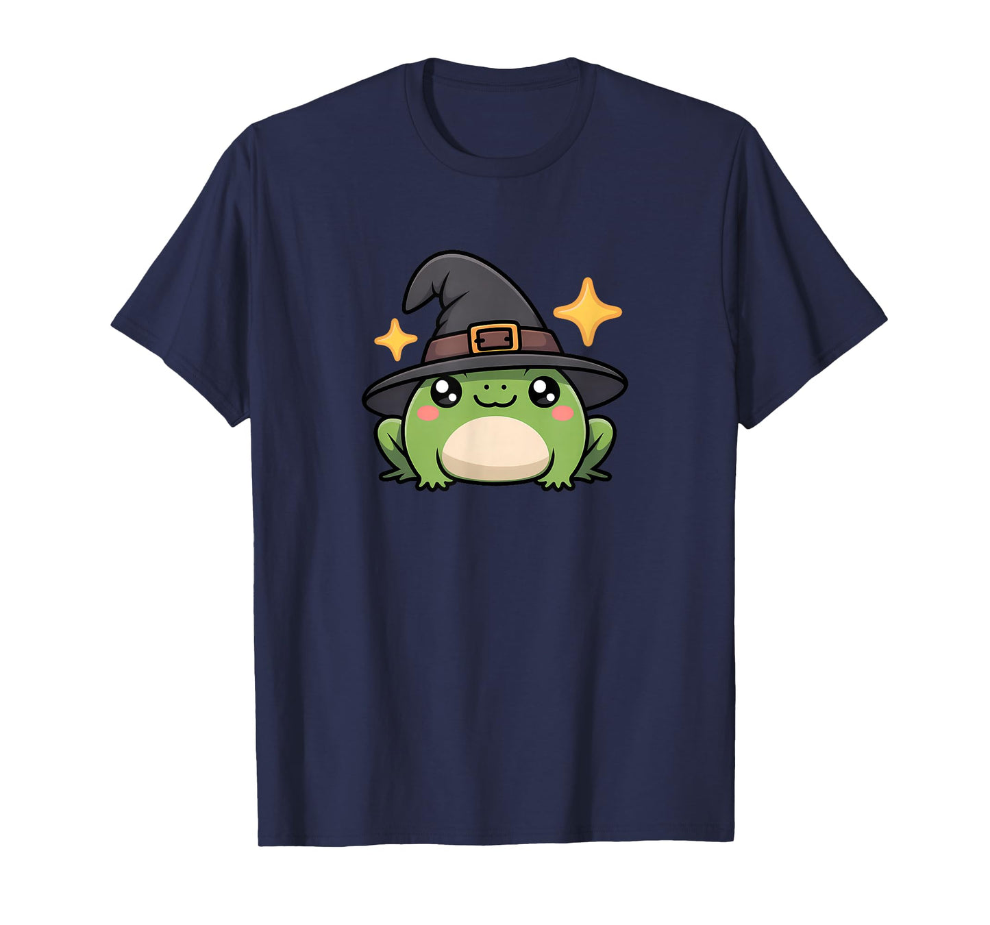 Frog Wearing Witch Hat Cute Animal Funny Haloween T-Shirt