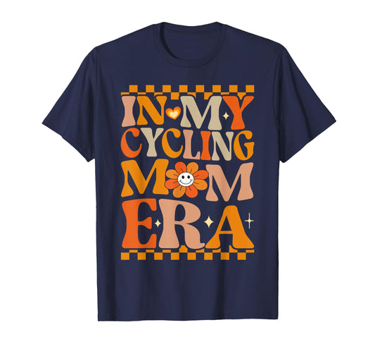 In My Cycling Mom Era | Retro Groovy Hippie Cycling T-Shirt
