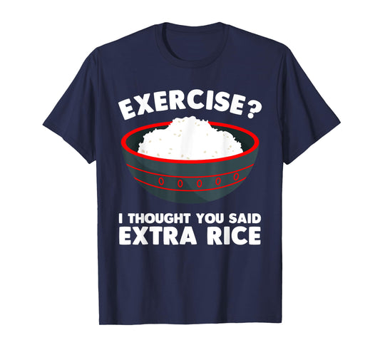 Cute Rice Art Men Women Gym Extra Rice Asian Food Vegan T-Shirt