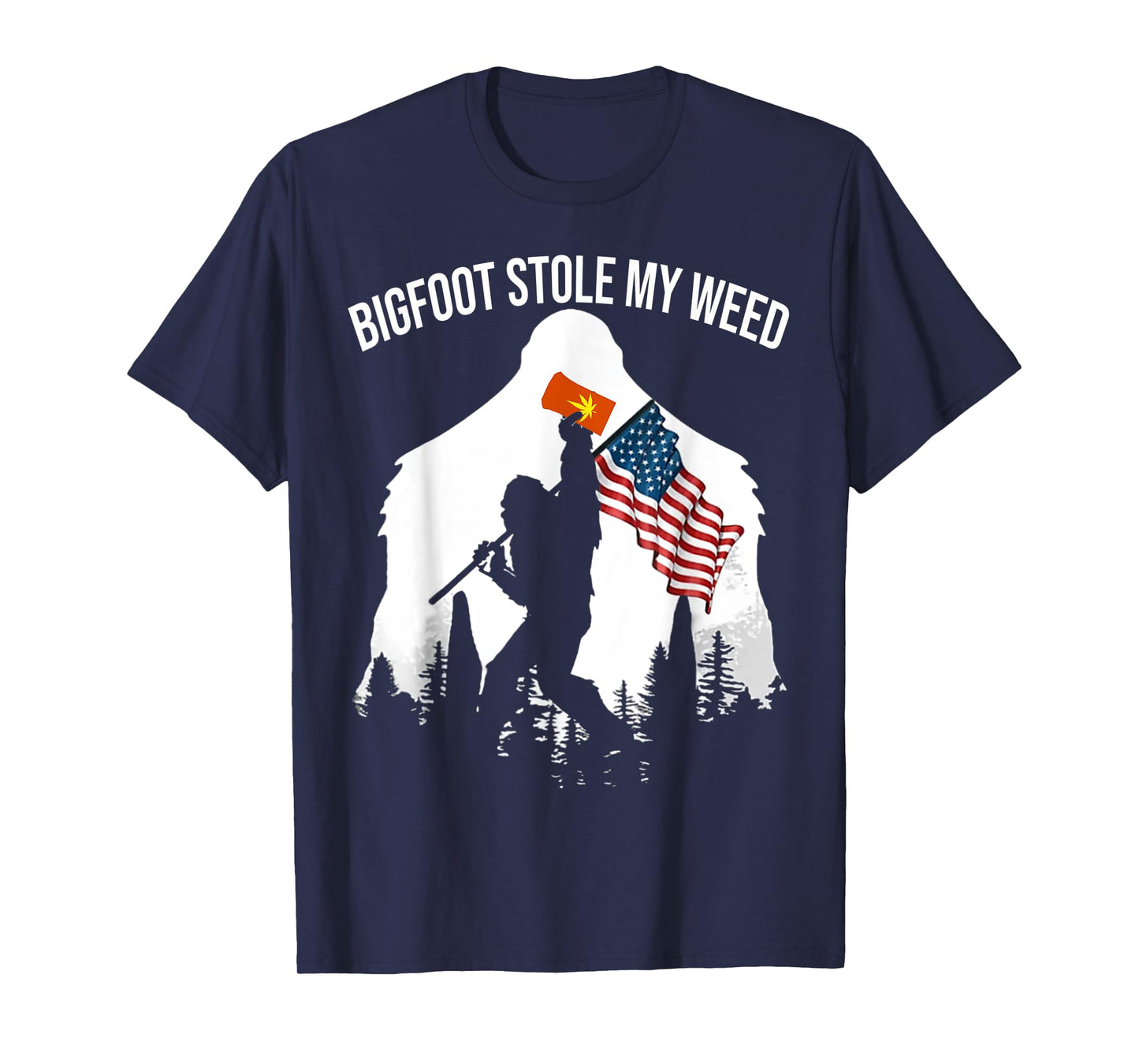 Bigfoot Stole My Weed Funny Retro Sasquatch Forest T-Shirt