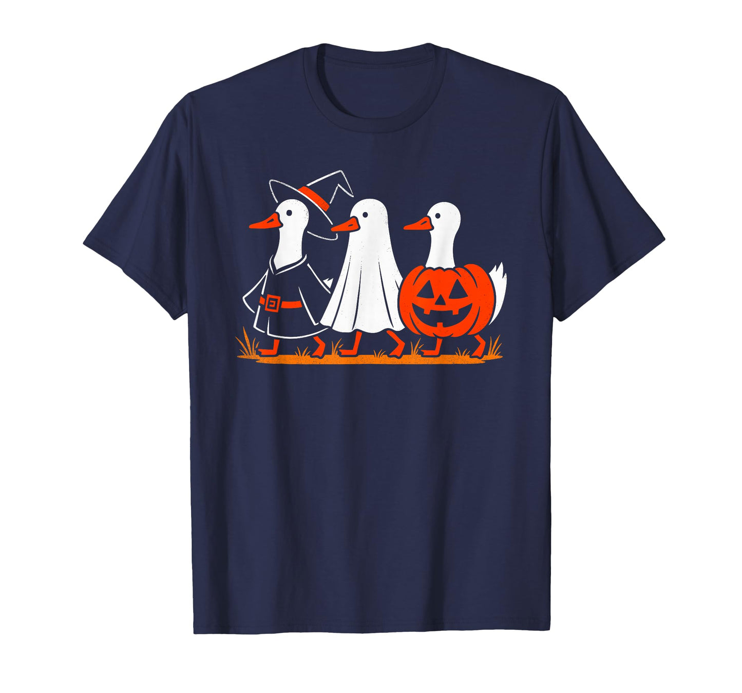 Goose Witch Ghost Pumpkin Men Women Kids Funny Halloween T-Shirt