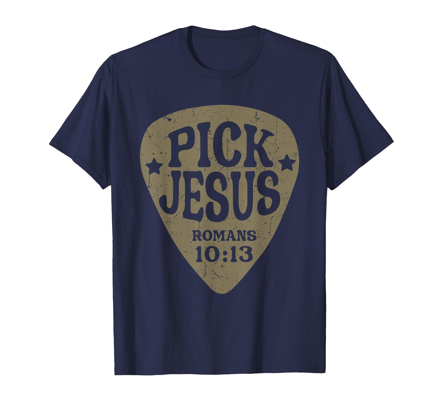 Guitar Pick Jesus Christian Music Guitarist Pastor Retro T-Shirt