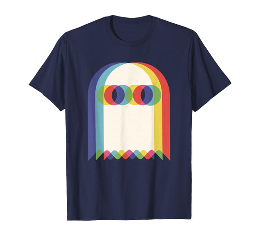 Threadrock Vaporwave Psychedelic Ghost Retro Halloween Techno EDM Unisex T-Shirt - Black, Small