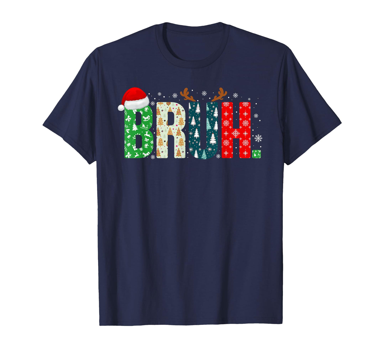 Bruh Christmas Boys Teens Kids Funny Christmas Xmas Pajamas T-Shirt