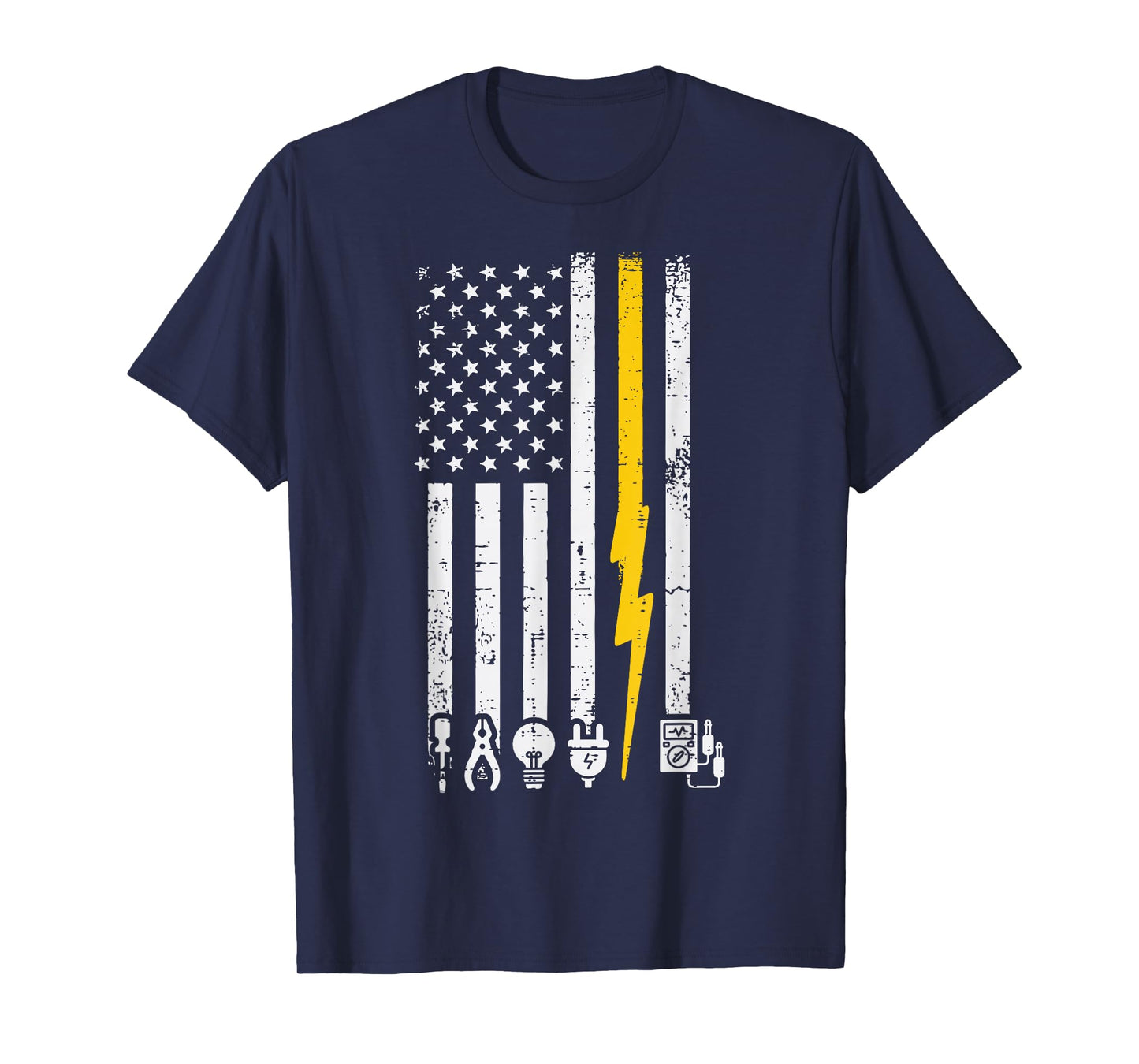 Electrician Icons US Flag Electrical Patriotic Men Women Kid T-Shirt
