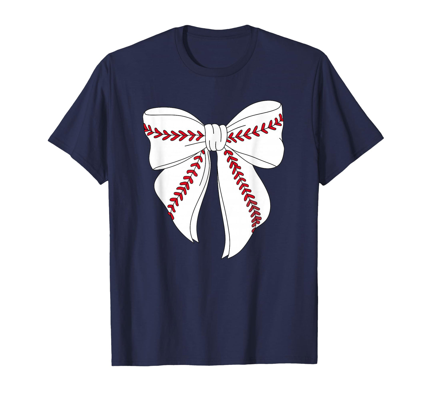 Cute Baseball Coquette Bow For Women Girls Baseball Mom Mama T-Shirt