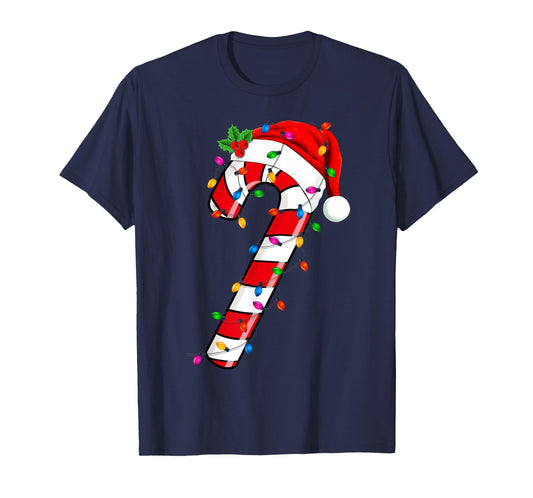 Christmas Candy Cane Santa Xmas Kids Toddler Youth Women Men T-Shirt