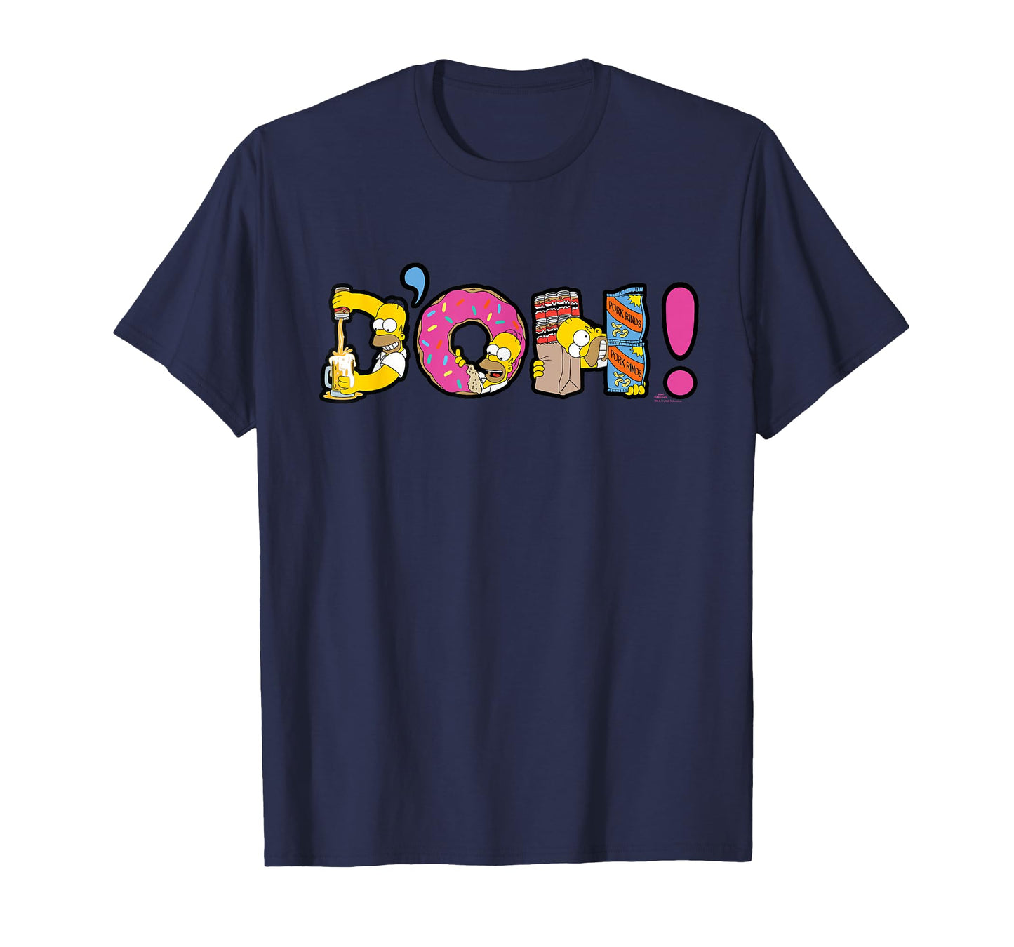 The Simpsons Homer Simpson Beer and Donuts Letters D’OH! T-Shirt