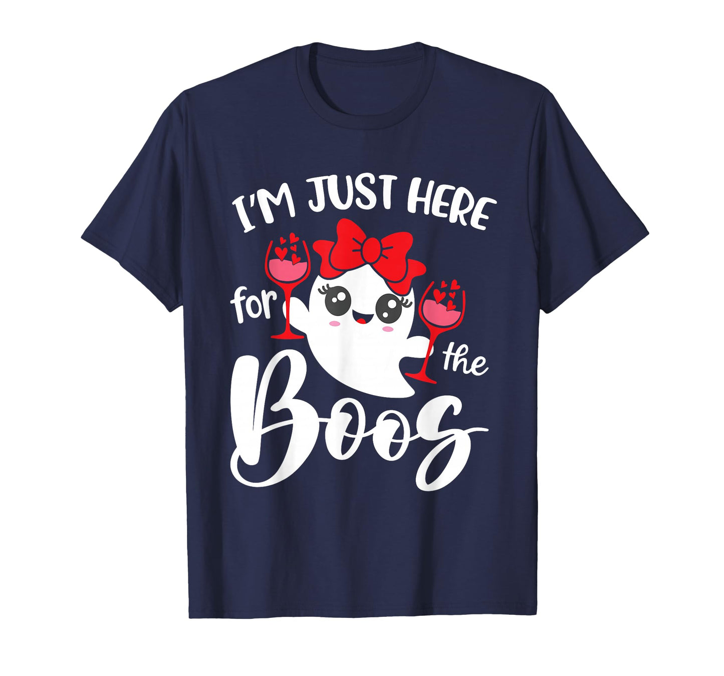 I'm Just Here for The Boos Halloween Women Ghost Cute Funny T-Shirt