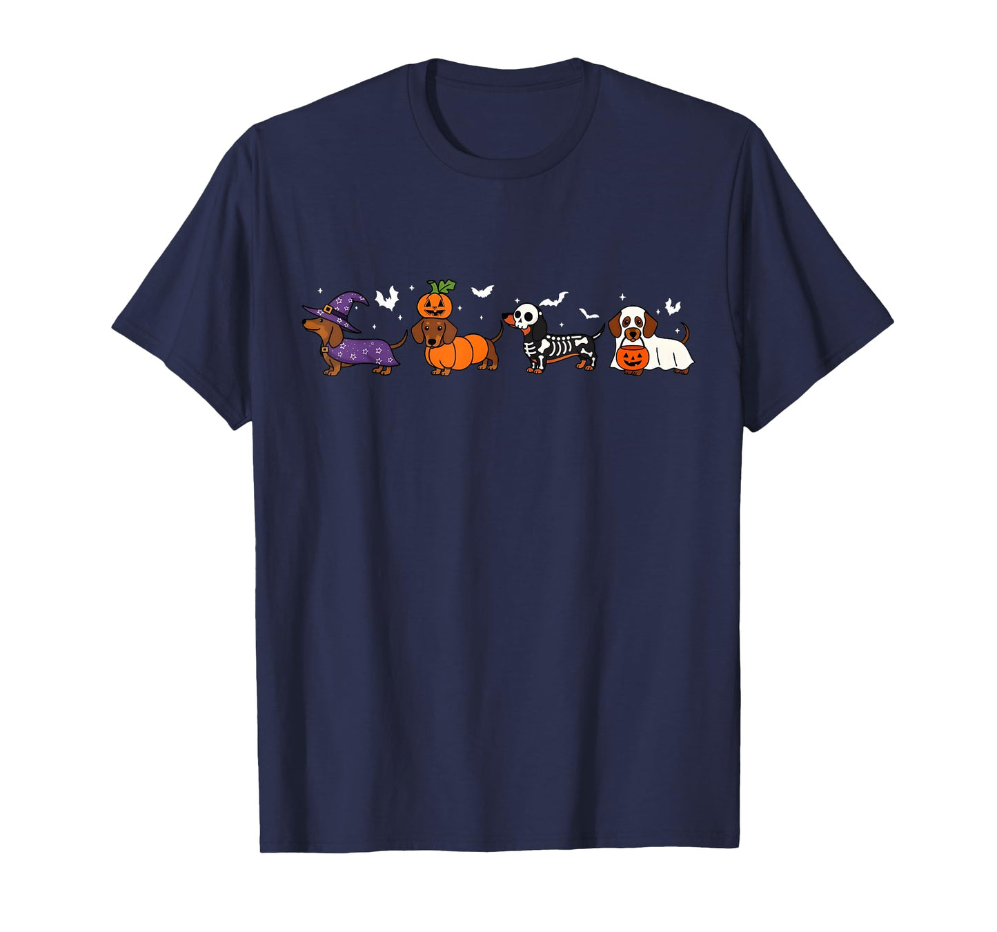 Weiner Dog Witch Happy Halloween Cute Halloween Dachshund T-Shirt
