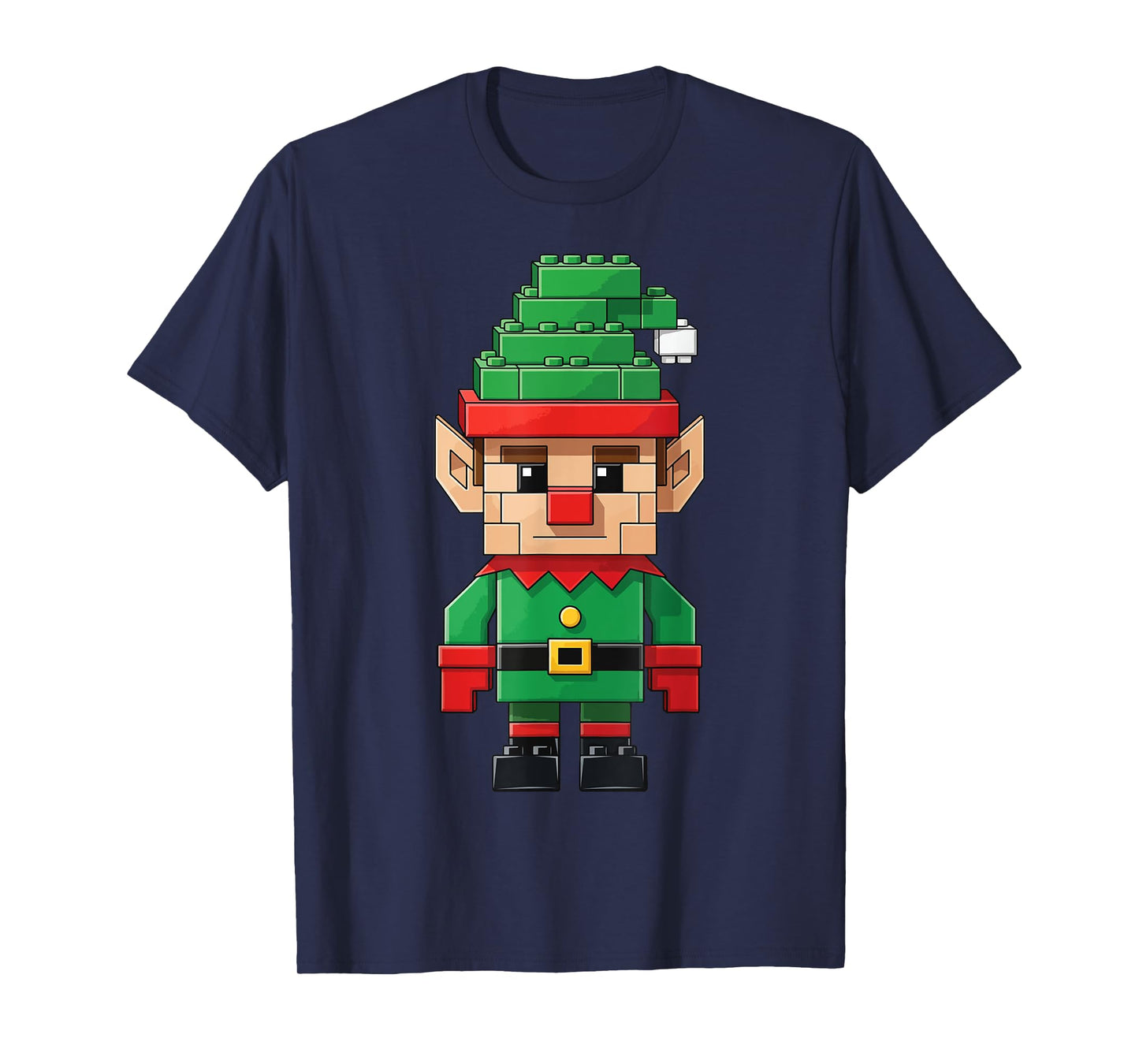Block Building Builder Brick Master Builder Christmas Elf T-Shirt