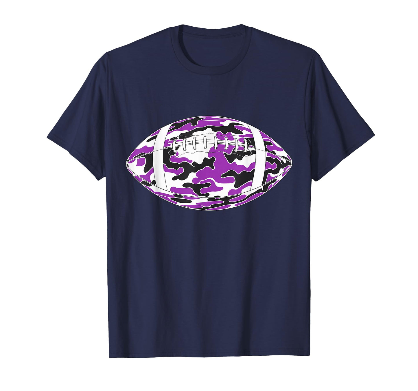 Purple Camouflage American Football T-Shirt
