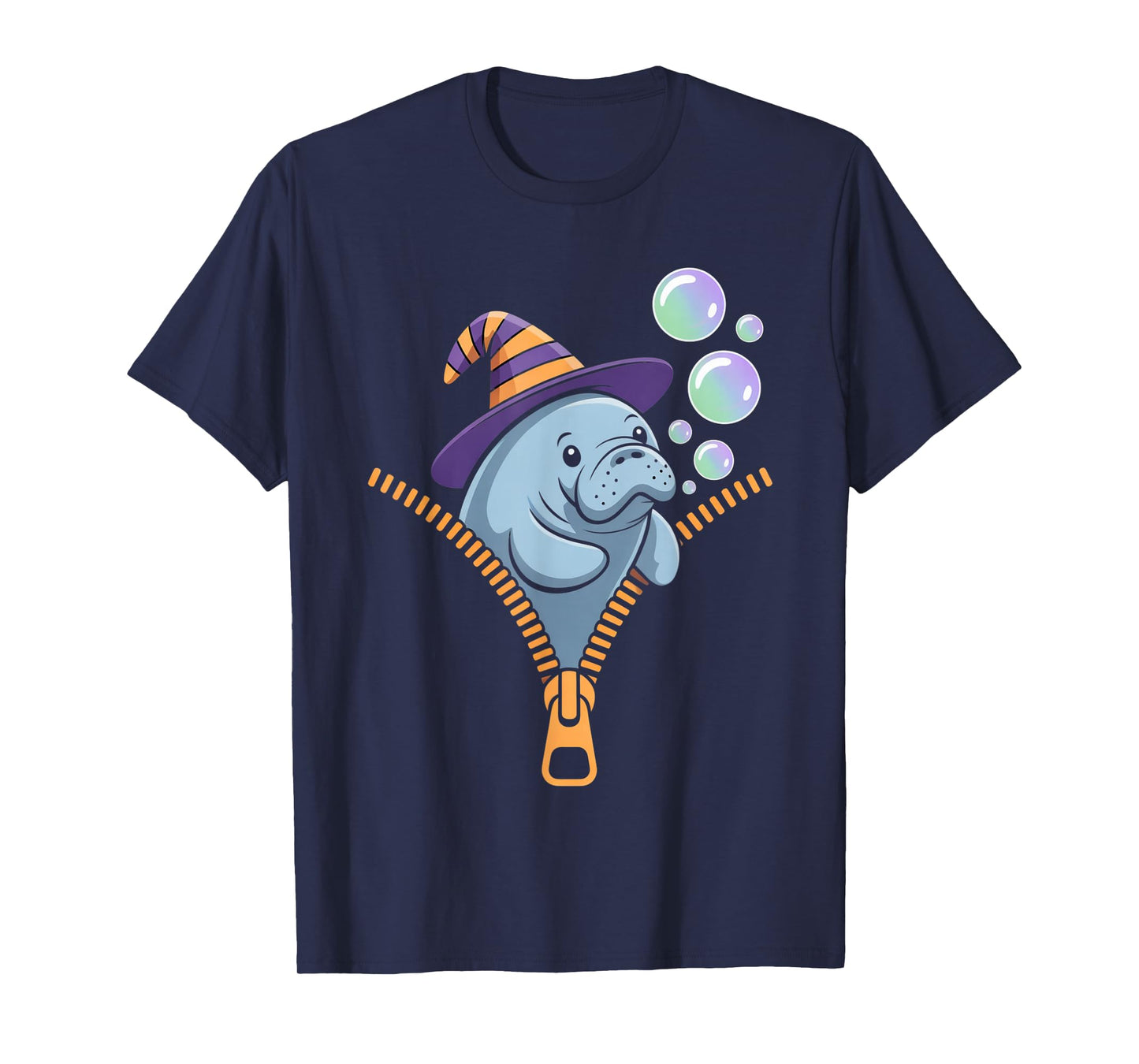 Manatee Emerging from A Zipper Cute Manatee Halloween T-Shirt