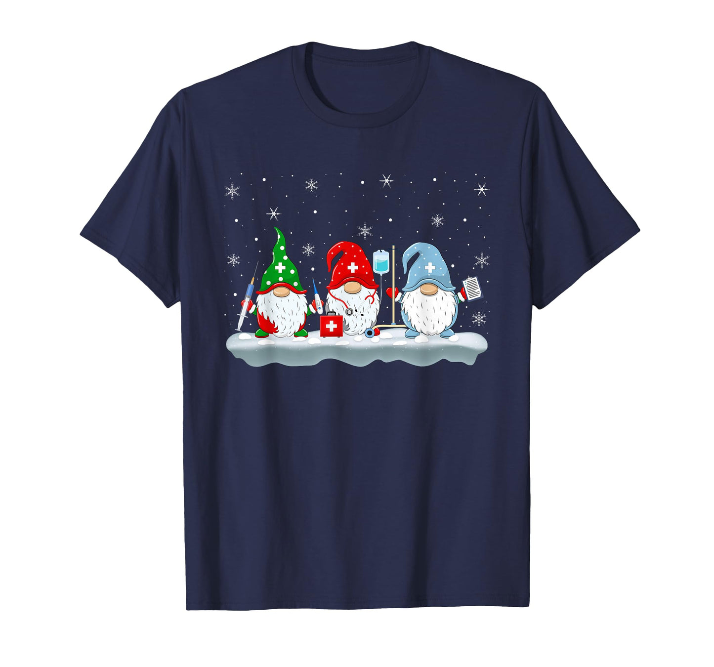 Nurse Christmas Gnomes Xmas Scrub Tops ER RN Nurse Men Women T-Shirt