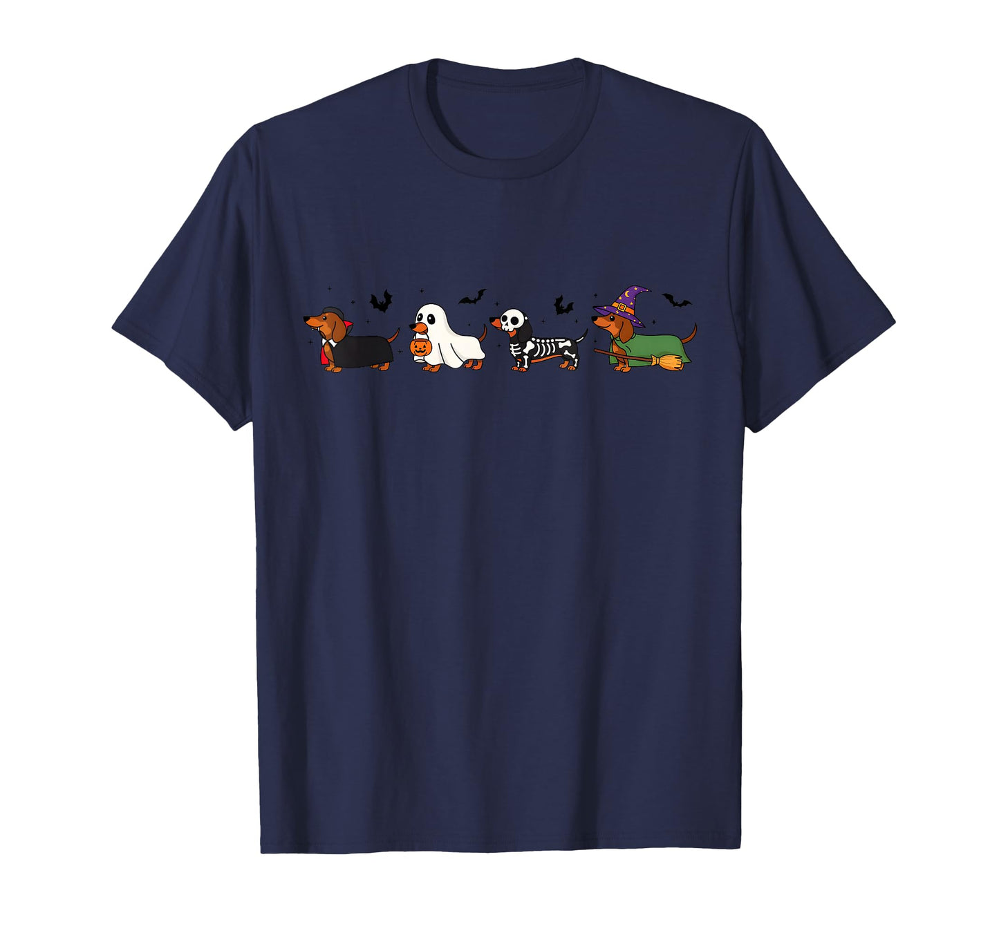 Weiner Dog Witch Happy Halloweenie Cute Halloween Dachshund T-Shirt