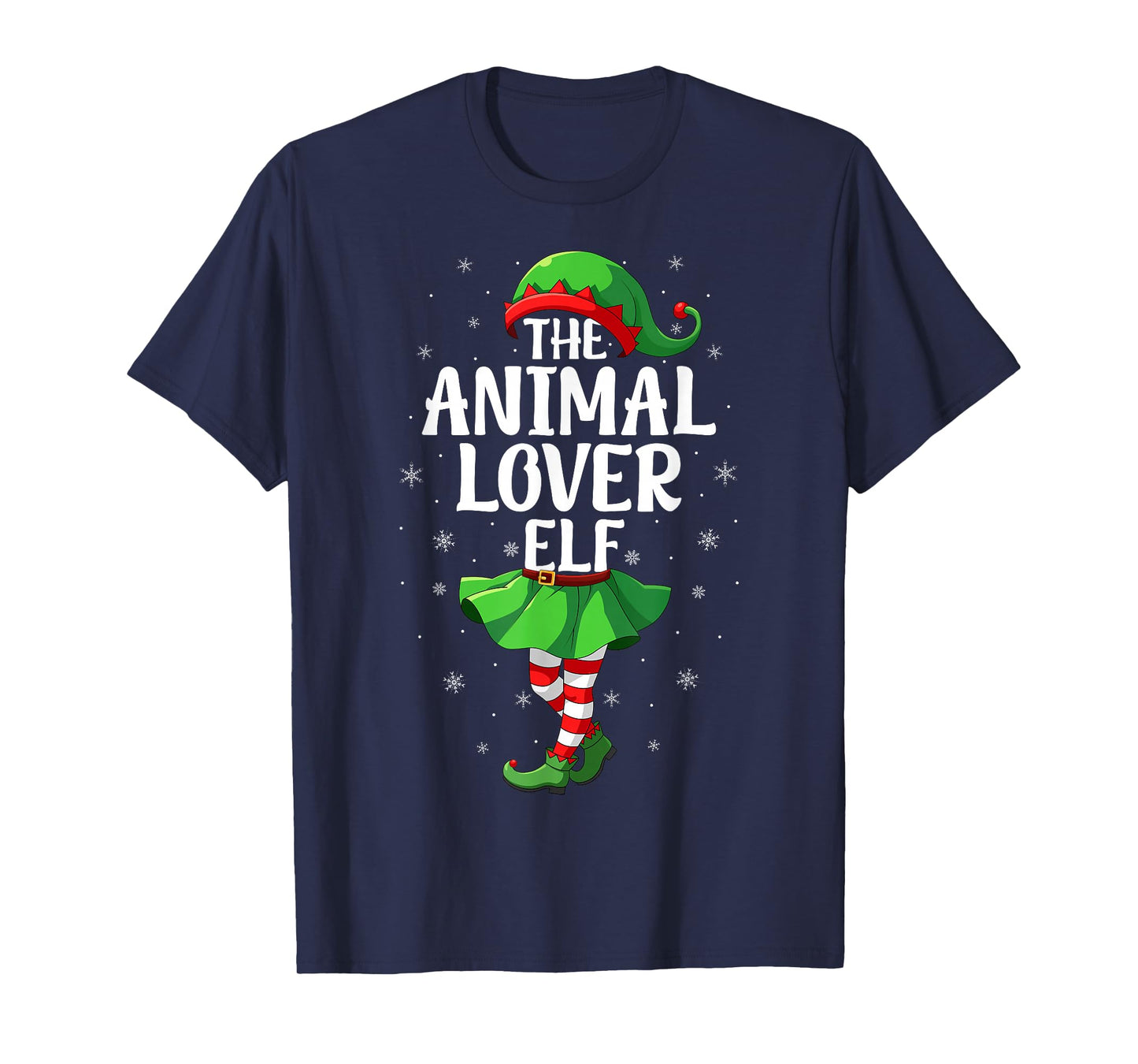 Animal Lover Elf Christmas Girls Women Elf Squad Xmas Family T-Shirt