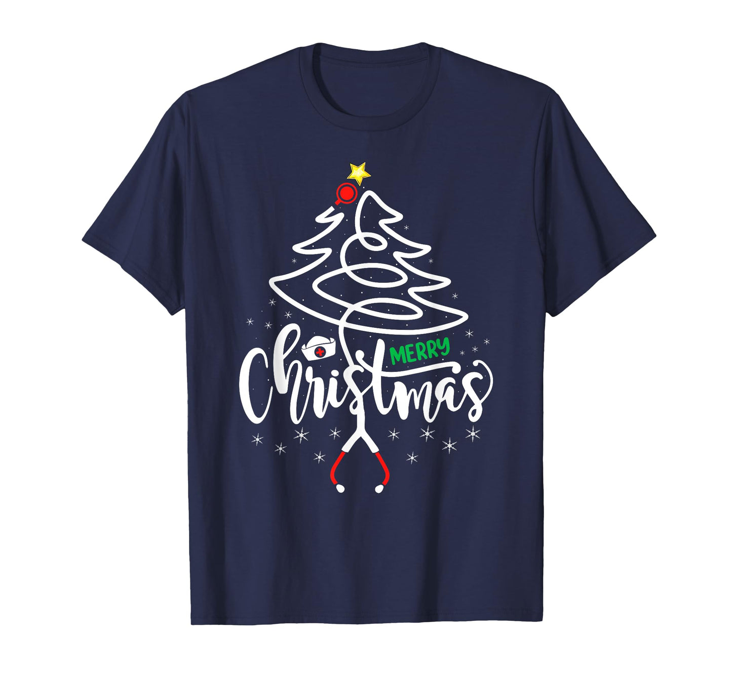 Nurse Christmas Crew Nursing Nurse Stethoscope Xmas Tree T-Shirt
