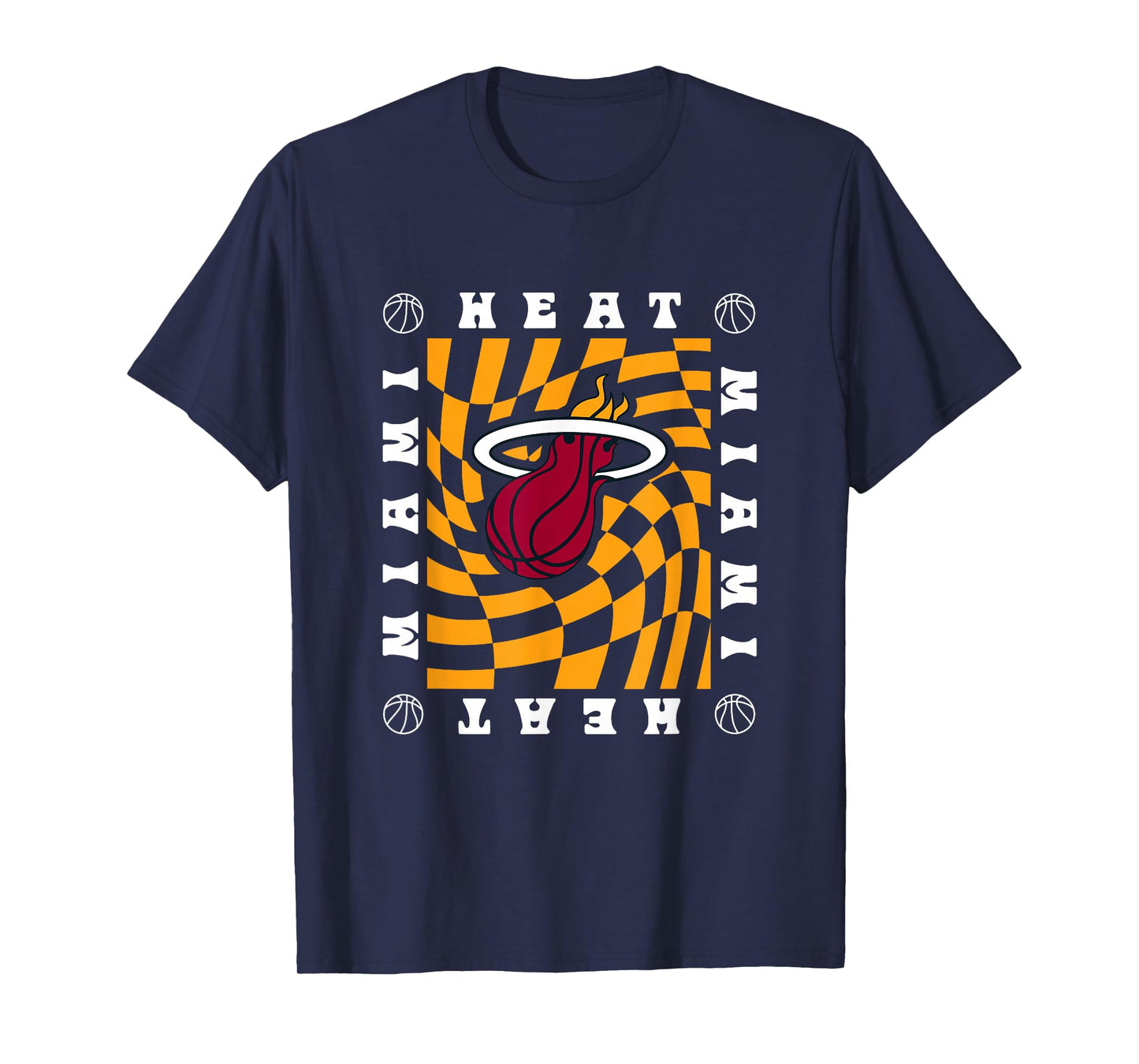 NBA Miami Heat Retro Checkerboard Wave T-Shirt