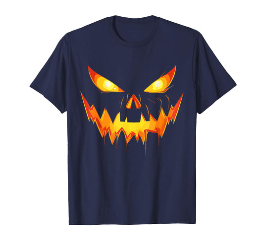 Scary Pumpkin Jack O Lantern Face Halloween Men Boys Kids T-Shirt