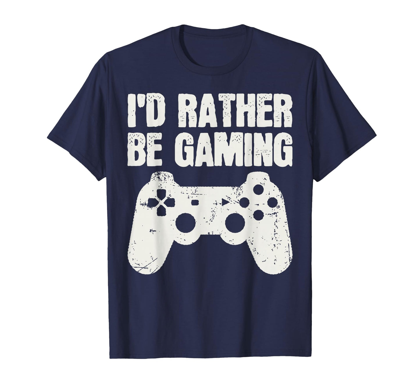 I'd Rather Be Gaming Gamer Video Games Cool Retro Distressed T-Shirt