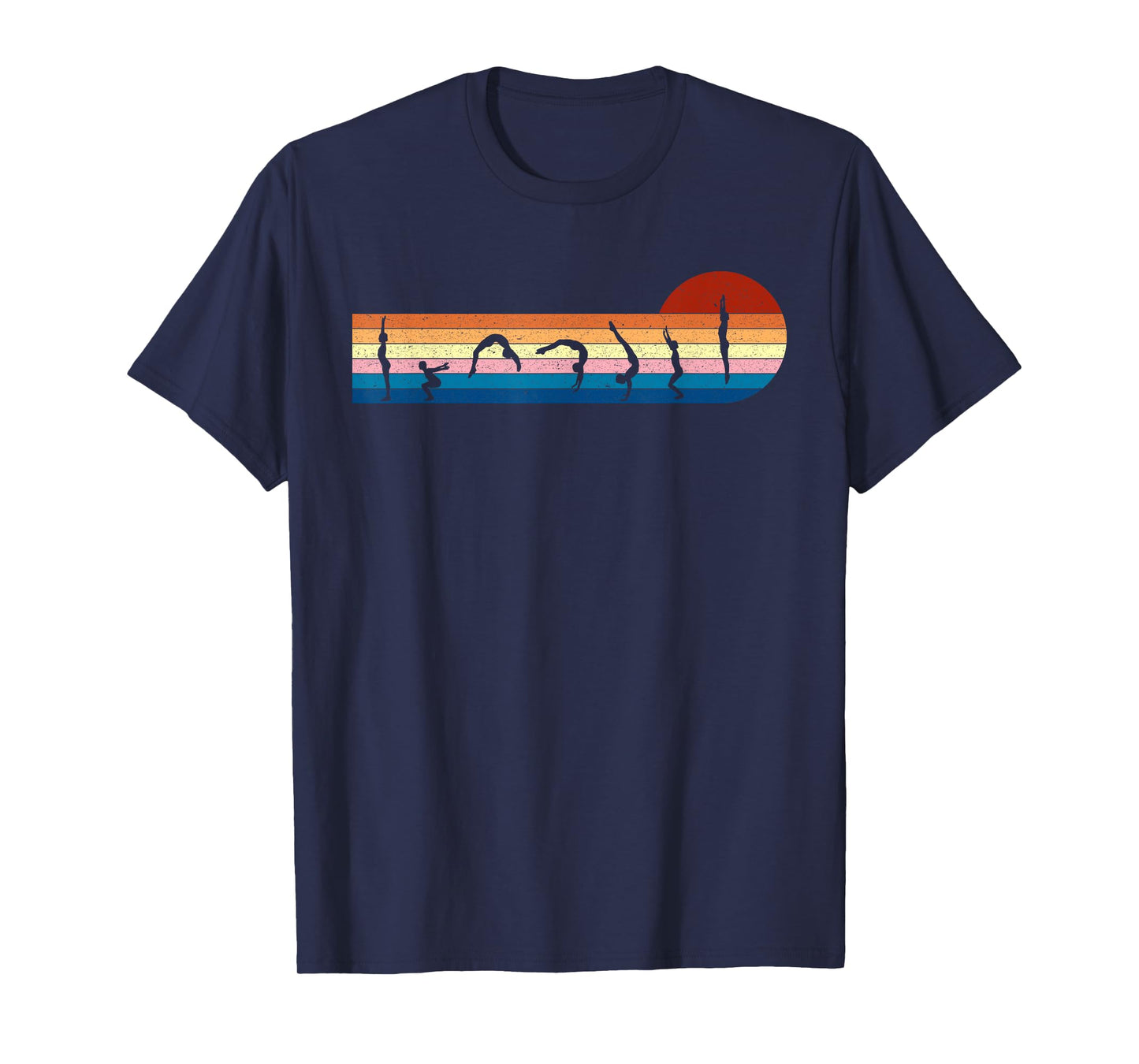Gymnastics Vintage Retro Sunset Silhouette, Cool Gymnast Tee T-Shirt