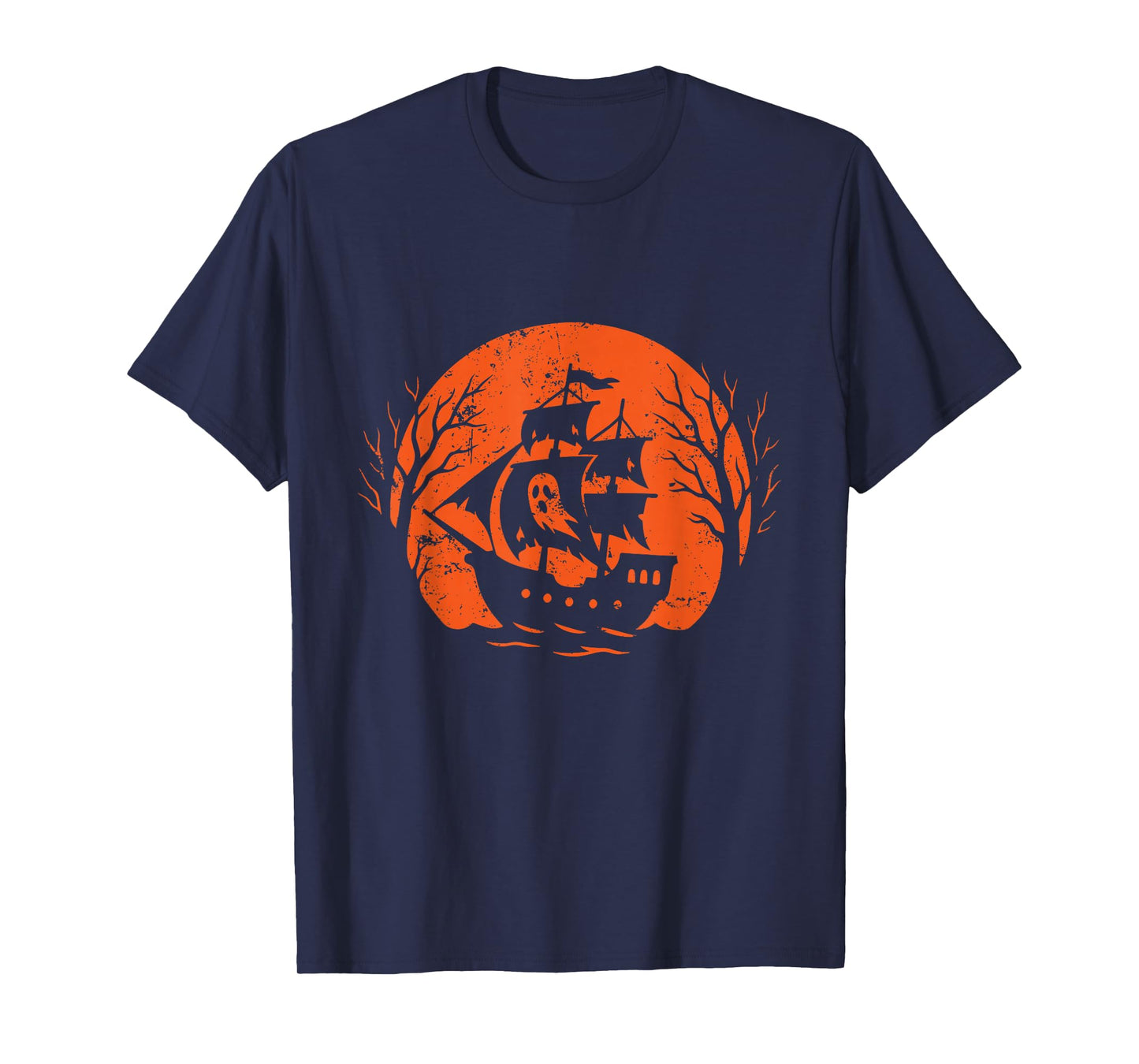 Ghost Ship Halloween Moon T-Shirt