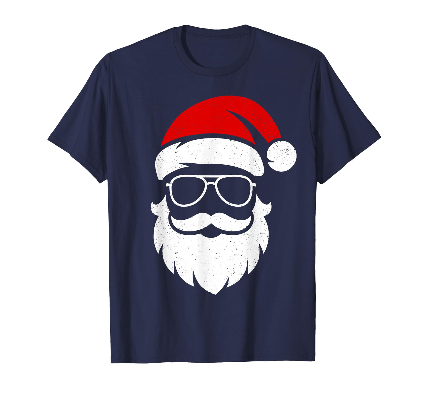 Retro Sunglasses Xmas Men Women Funny Christmas Santa Face T-Shirt