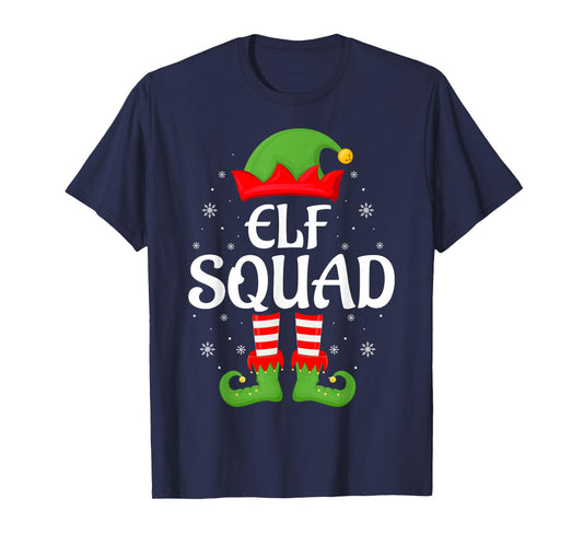 Elf Squad Christmas Pajamas Matching Family Group Elf Xmas T-Shirt