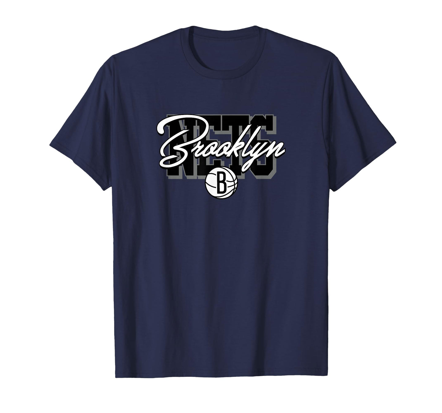 NBA - Brooklyn Nets Blockletter Script Logo Black T-Shirt