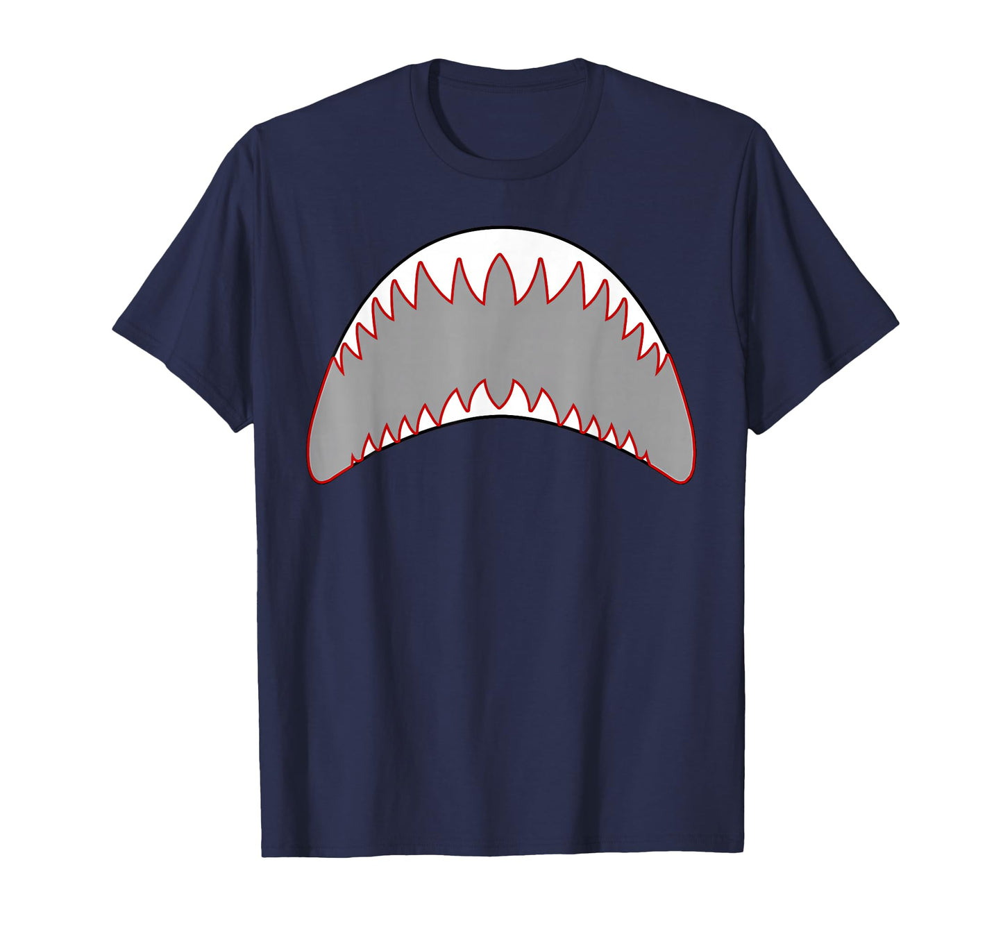 Shark Mouth Jaw Lazy Easy Costume For Halloween Party T-Shirt