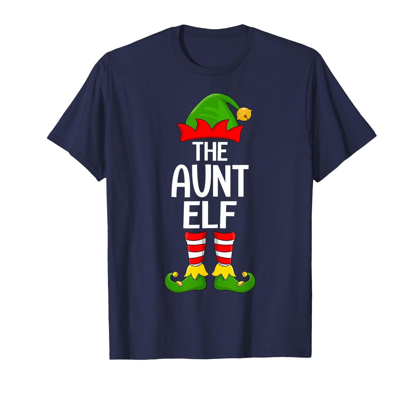 Aunt Elf Xmas Matching Family Elf Squad Christmas Women T-Shirt