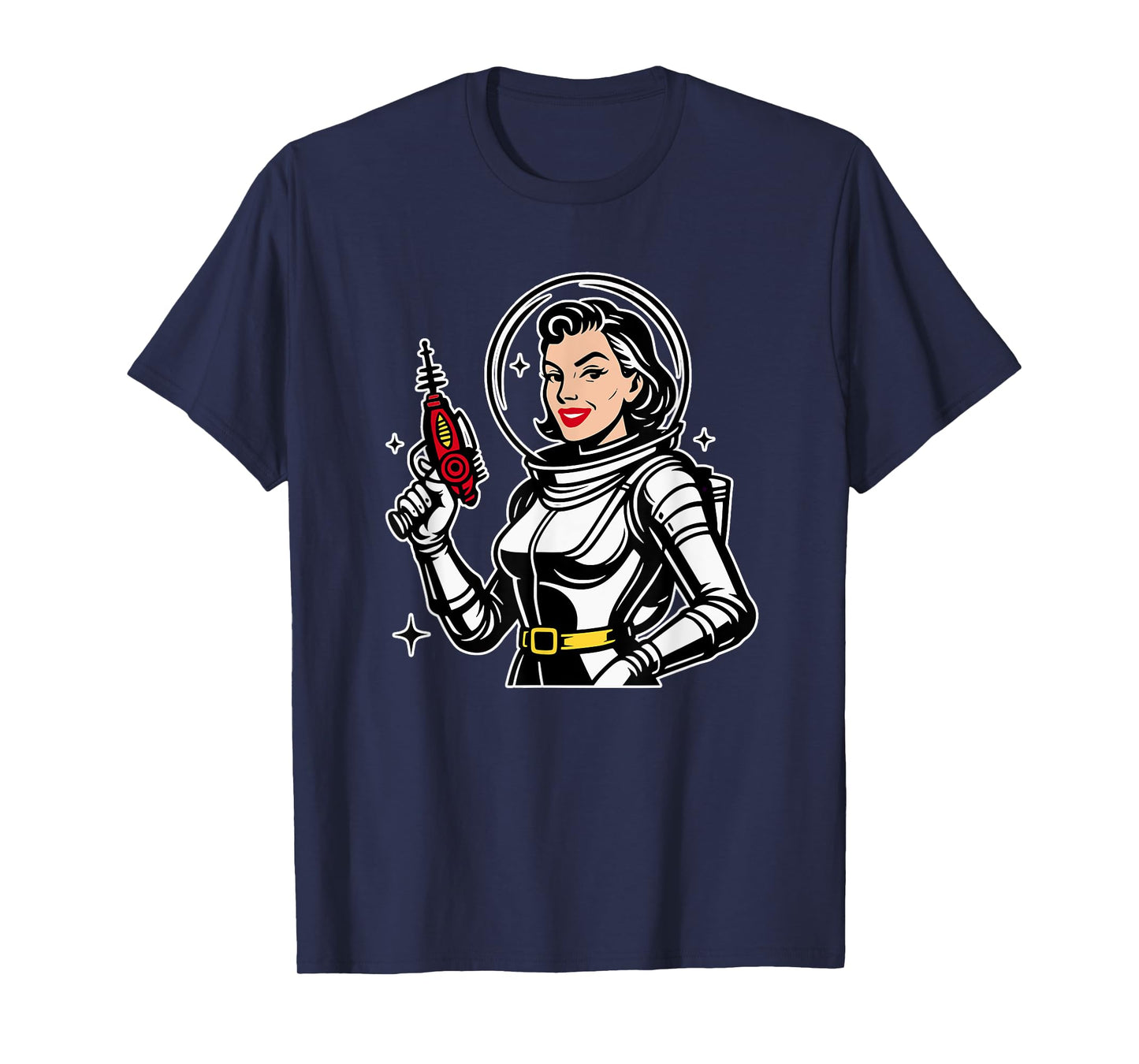 Retro Space Babe Vintage Raygun Astronaut Pinup T-Shirt