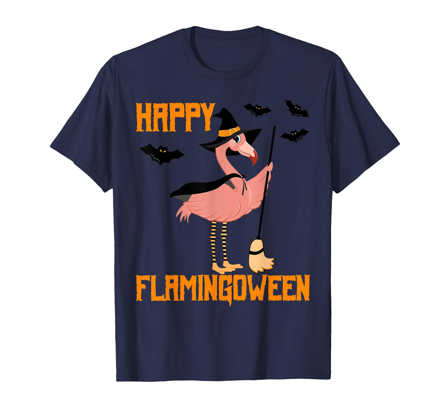 Happy Flamingoween Halloween Flamingo Witch Wiccan T-Shirt