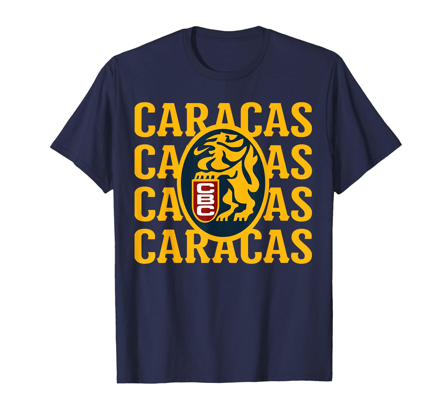 Sweet-Lemon Graphic Apparels Unisex-Adults Baseball Fans T-Shirt, Black, Small, Short Sleeve, Modern Classic, Lion Theme, Leones del Caracas Logo