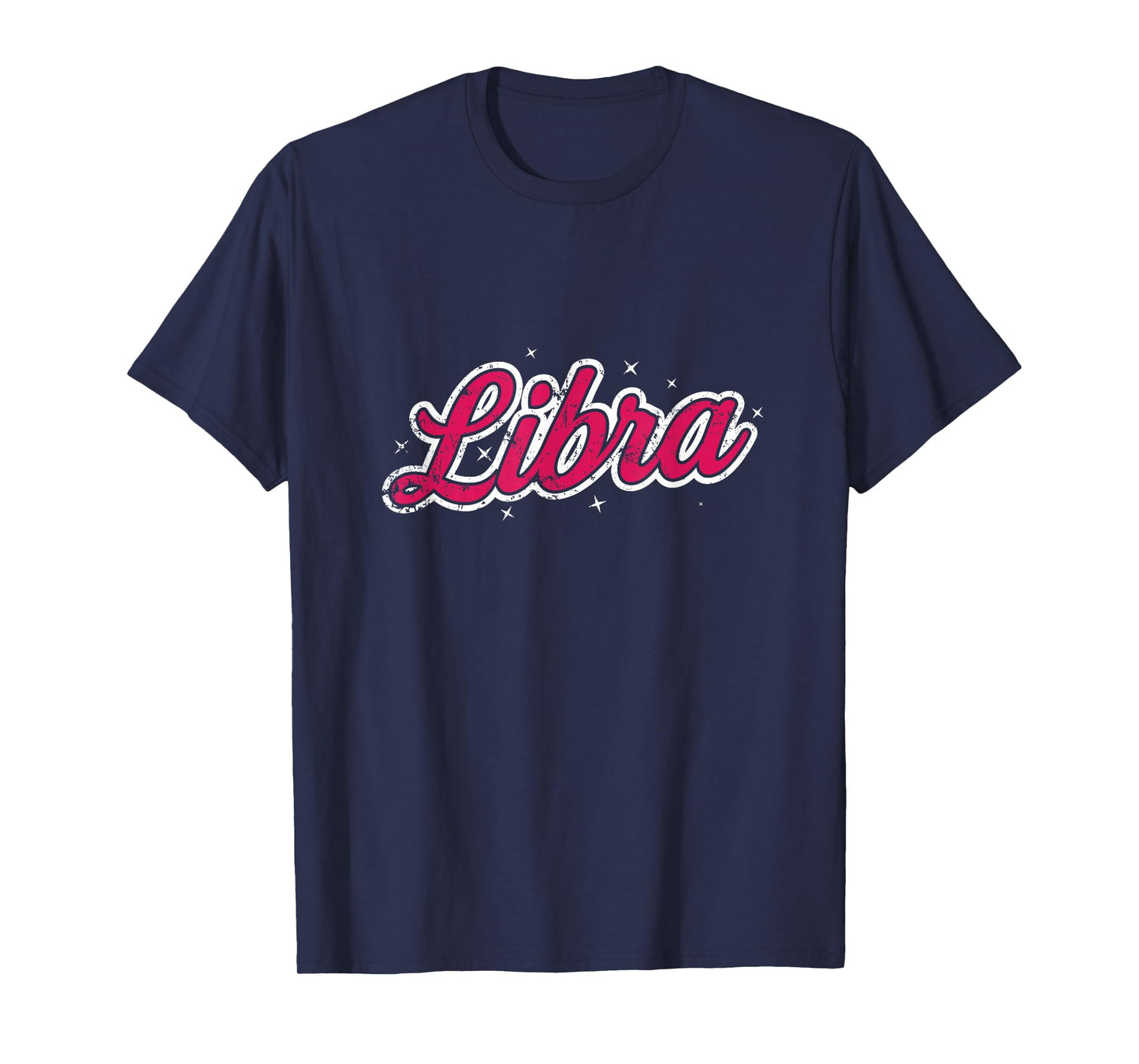 Libra Retro Script Zodiac Pink T-Shirt