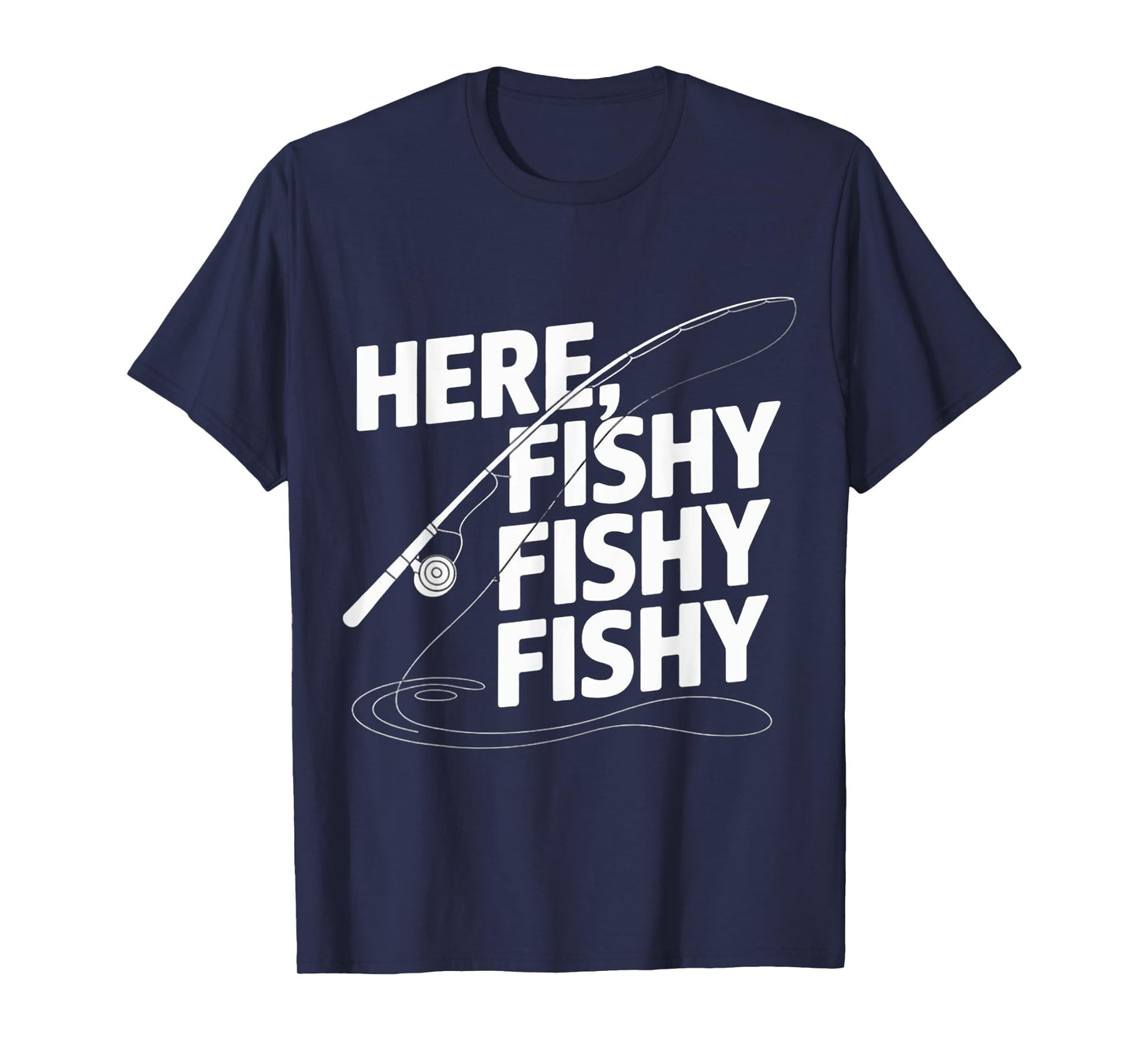 Fishing Here-Fishy Men Teen Boy Bass Dad Funny Graphic Tees T-Shirt