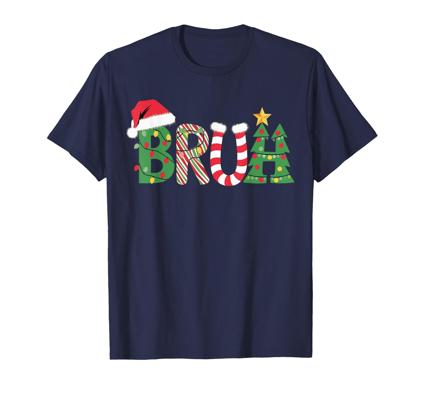 Christmas Shirts for Kids Boys Bruh Funny Christmas Women T-Shirt