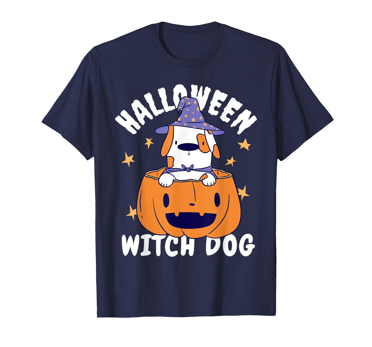 Witch Dog Halloween Funny Costume Design T-Shirt
