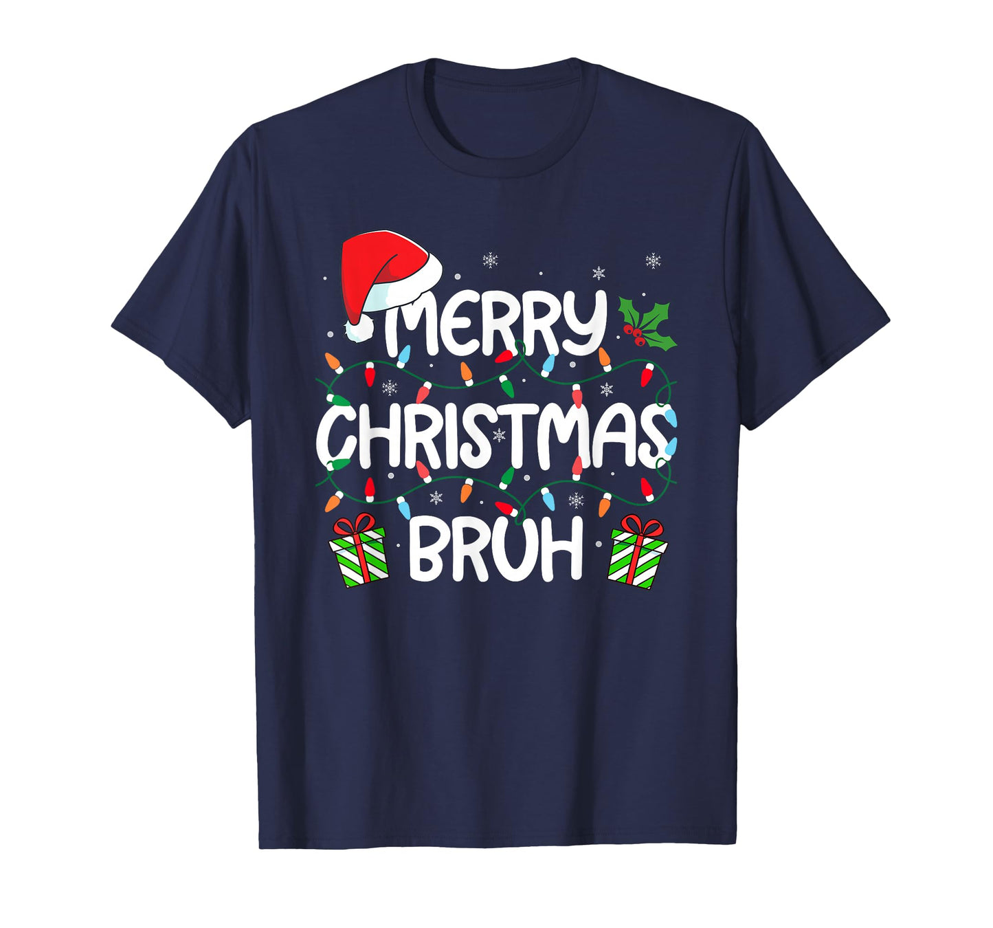 Merry Christmas Bruh Funny Xmas Family Brother Teens Boys T-Shirt