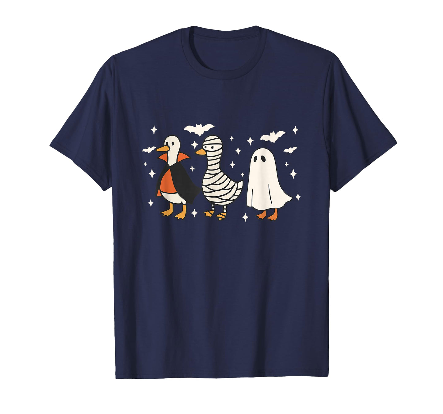Spooky Goose Halloween Goose Witch Ghost Silly Goose Farm T-Shirt