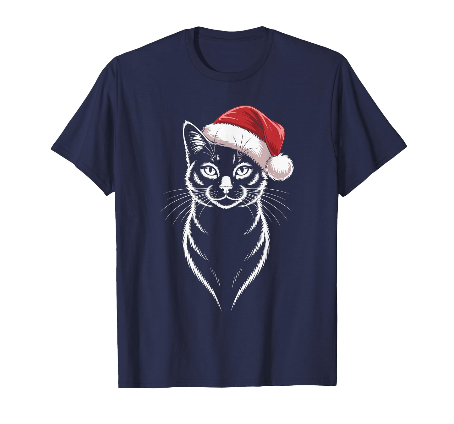Cute Cat Santa Hat Christmas Xmas Kitten for Men Women T-Shirt