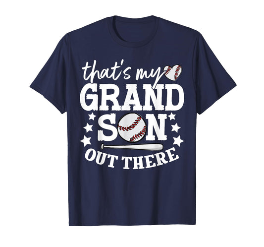 That's My Grandson Out There Women Baseball Grandma T-Ball T-Shirt