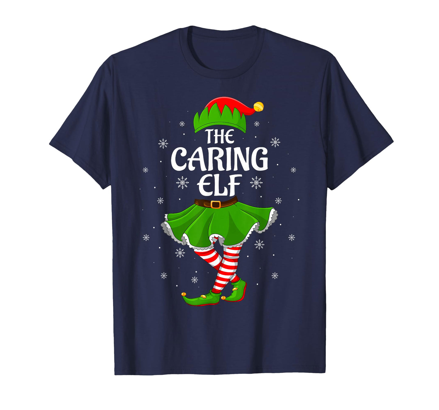 Caring Elf Christmas Family Girls Women Elf Squad Xmas T-Shirt