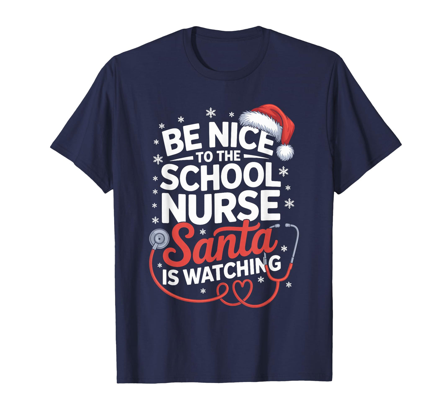 School Nurse Christmas Nursing Humor Xmas for Women T-Shirt